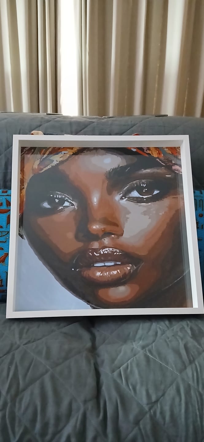 Customer photo review of Woman Gold Headwrap Portrait