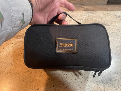Customer photo review of TuneBomb 10W Portable, Rechargeable Practice Mini Amp – For Guitar & Bass