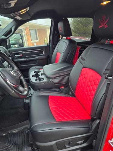 Customer photo review of 2019+ Dodge Ram 2500 3500 Leather Seat Covers (Custom Order)