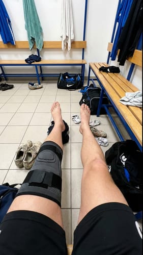 Recensione con foto di un cliente su HeroX KneeGuard - Ginocchiera