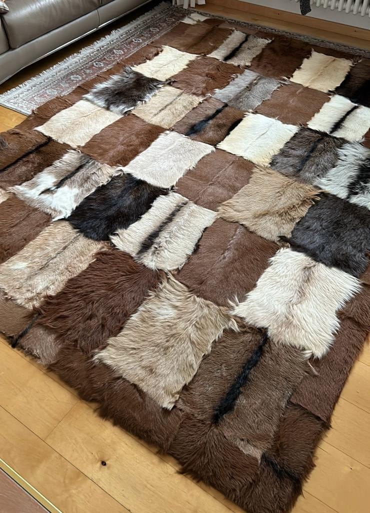 Customer photo review of Genuine Multitone Goatskin Area Rug