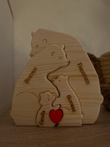 Customer photo review of Orsi famiglia - Graziosi orsetti in legno personalizzati da mostrare alla famiglia