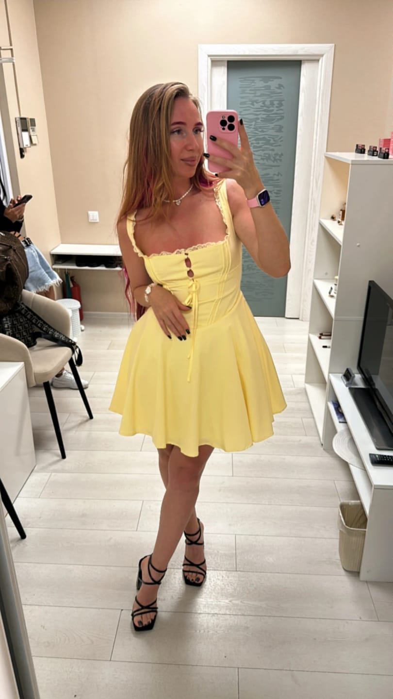 Customer photo review of Jolie Flowy Lace Up Mini Dress