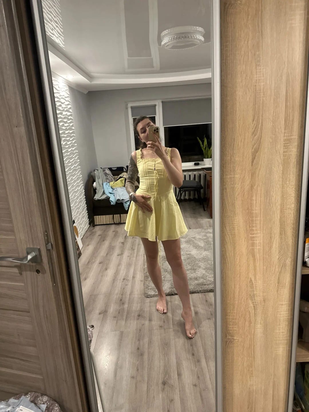 Customer photo review of Jolie Flowy Lace Up Mini Dress