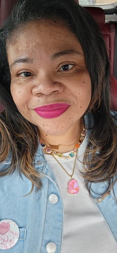 Customer photo review of Solstice Gemstone Necklace Gold