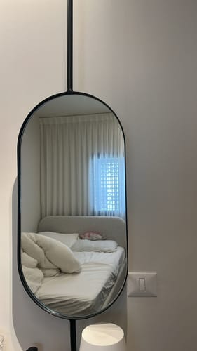 Customer photo review of מראה אובלית על עמוד לפי מידה