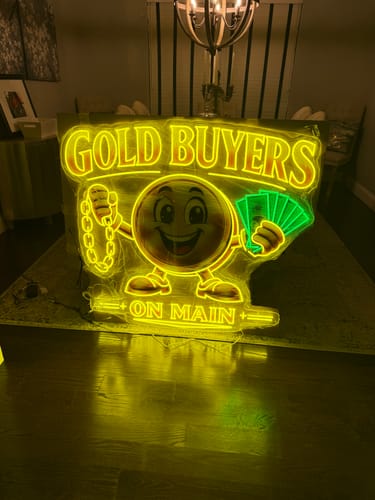 Customer photo review of Gold Buyers on Main - Premium Neon Artwork