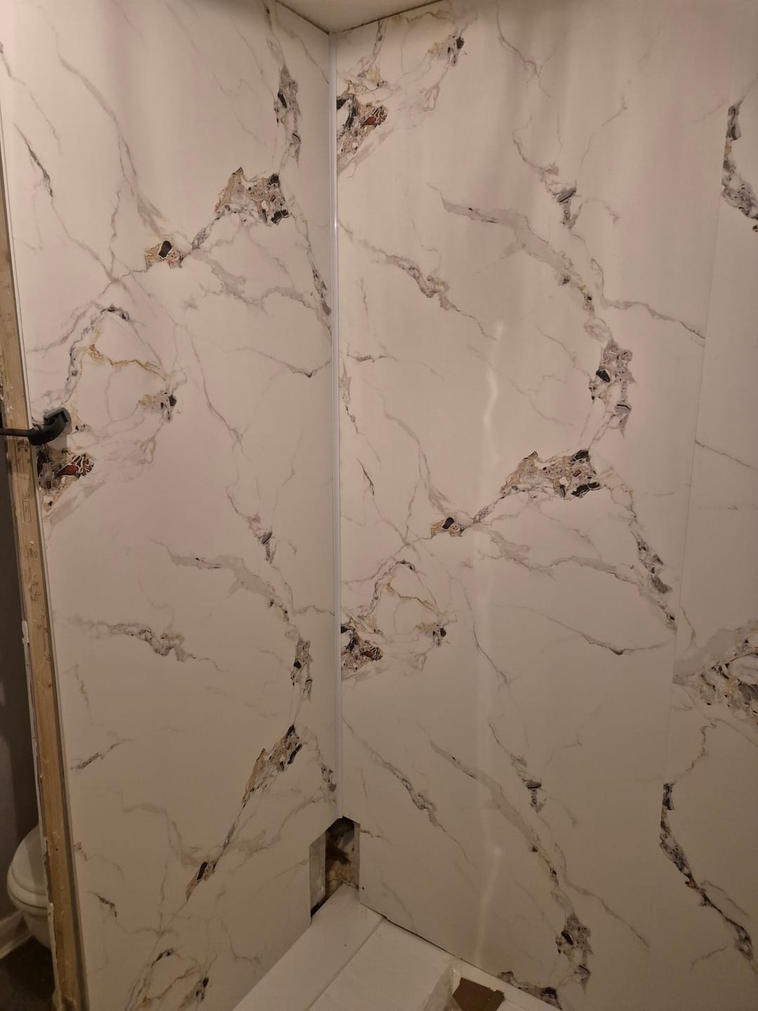 Customer photo review of 10mm Oro Gold Marble Ultra Matt Shower Panel 1M x 2.4M