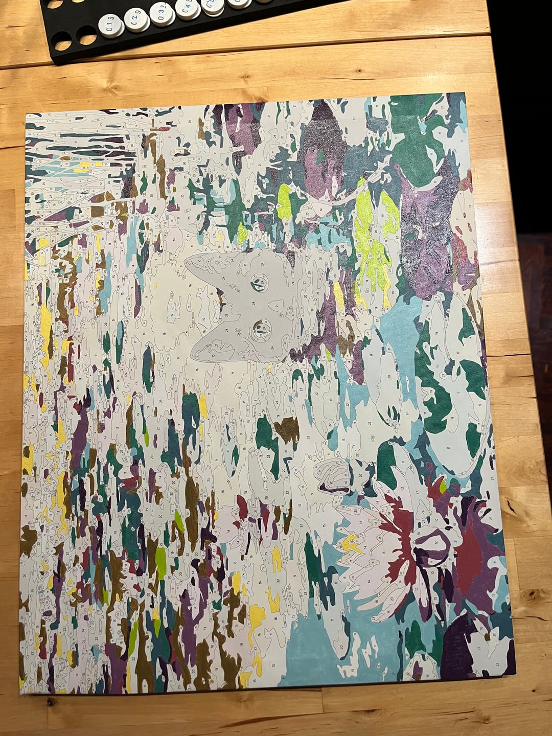 Customer photo review of A Water lilies cat | Paint by Number