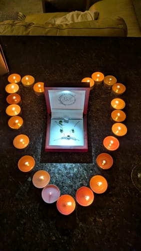 Customer photo review of Classic Peridot Green Colour Solitaire Jewellery Set with Austrian Crystals