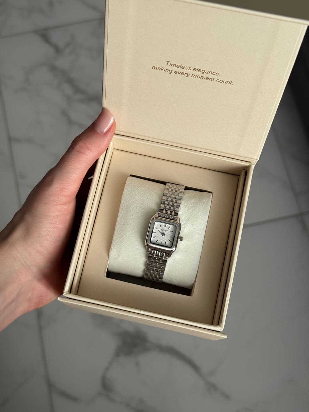 Customer photo review of Macy Petite Silver White