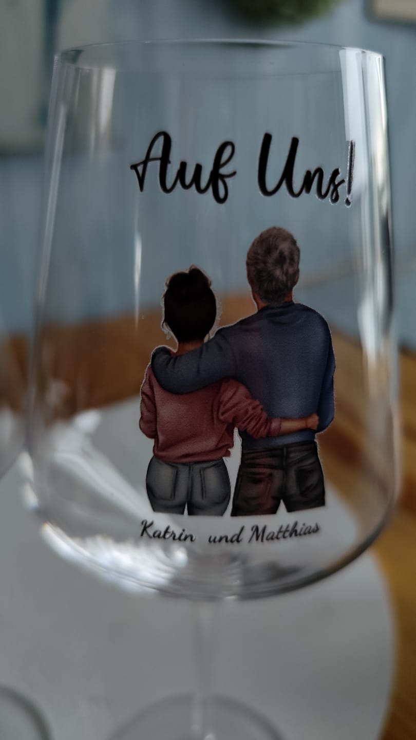 Customer photo review of Jeden Tag - Personalisiertes Weinglas für Paare zum Valentinstag