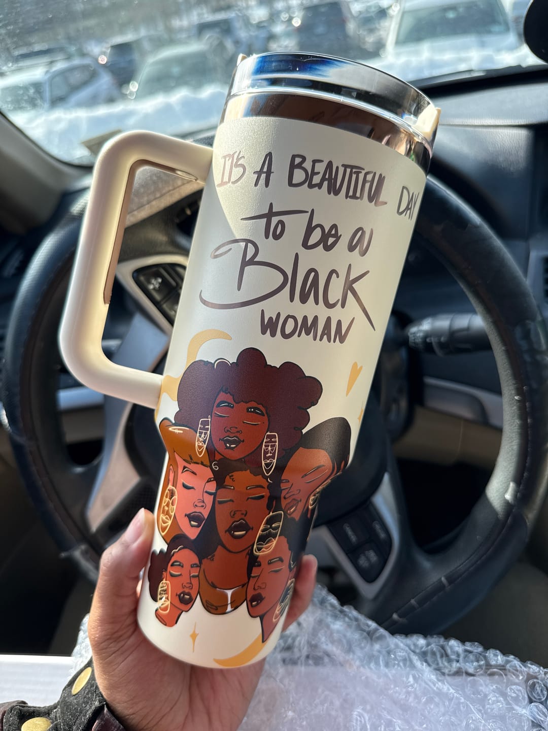 Customer photo review of Limited Edition "Crème Brûlée" Insulated Tumbler – Pinklomein x Cecilia's House Collab