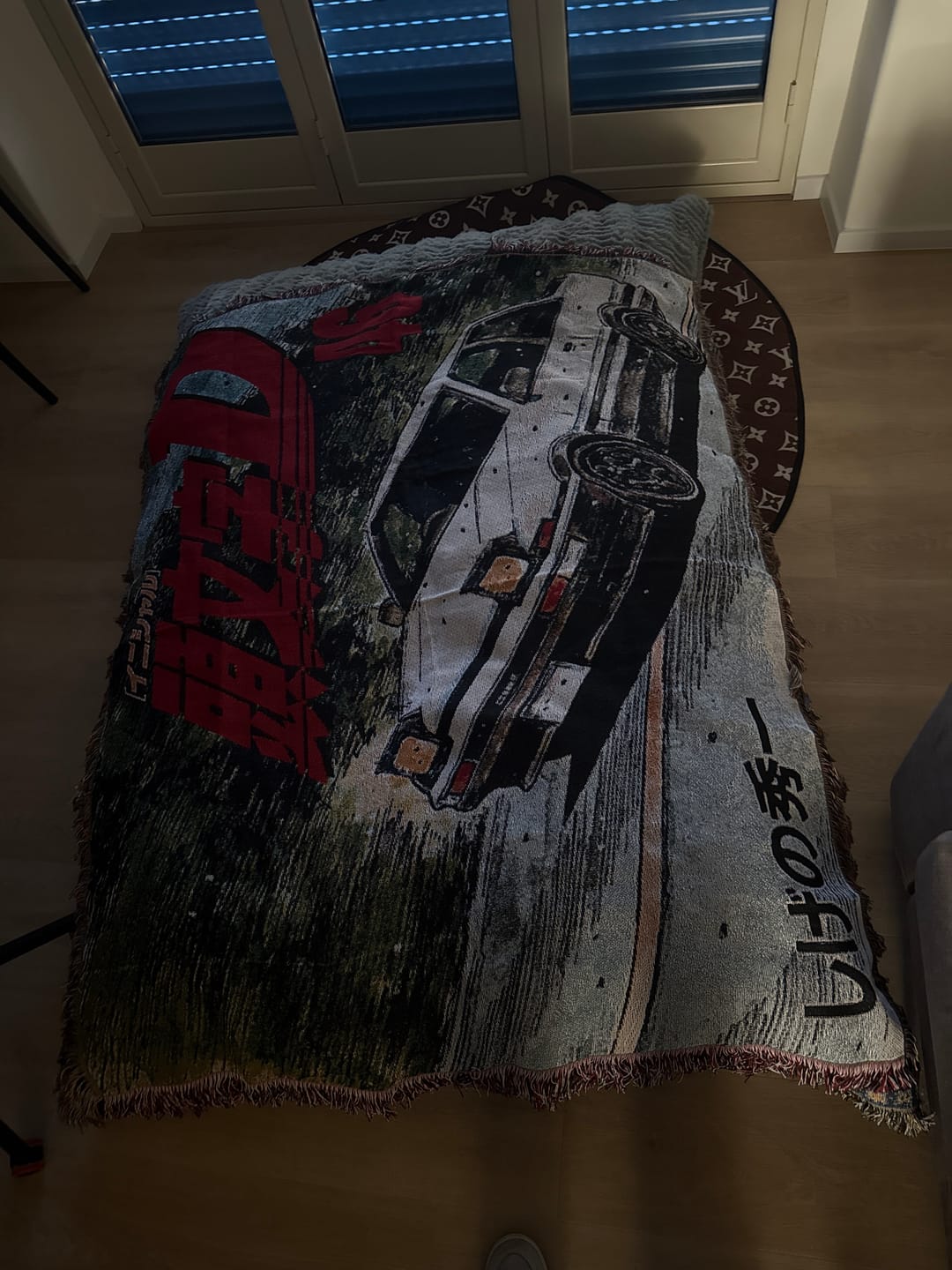 Customer photo review of Racing 2 Woven Blanket Tapestry
