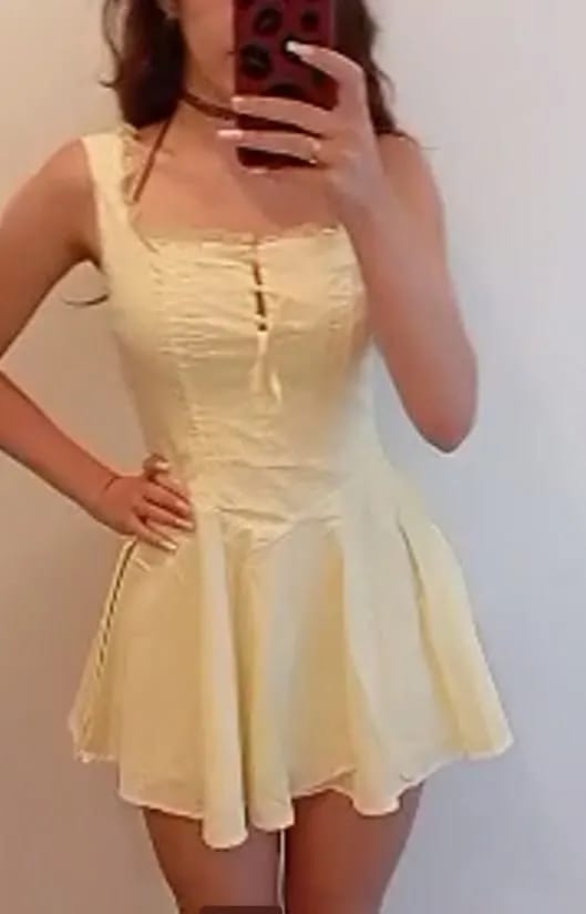 Customer photo review of Jolie Flowy Lace Up Mini Dress