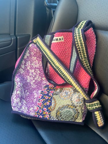 Customer photo review of The Xoti II Zero-Waste Quilted Kantha Bag