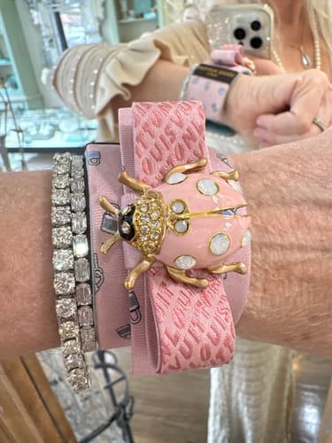 Customer photo review of Lady Bug Padlock Cuff Bracelet