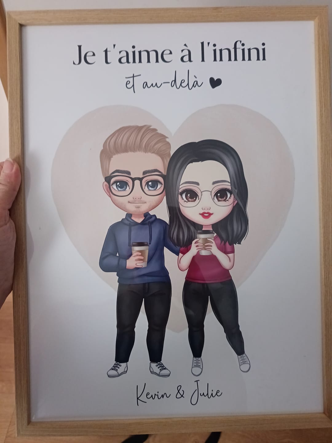 Customer photo review of Affiche Personnalisée - Couple Chibi