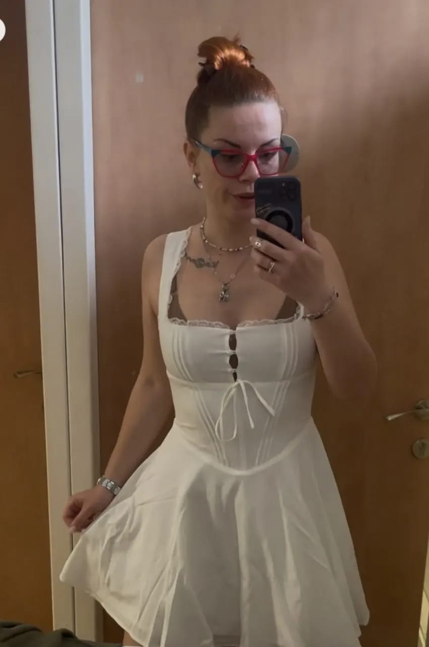 Customer photo review of Jolie Flowy Lace Up Mini Dress