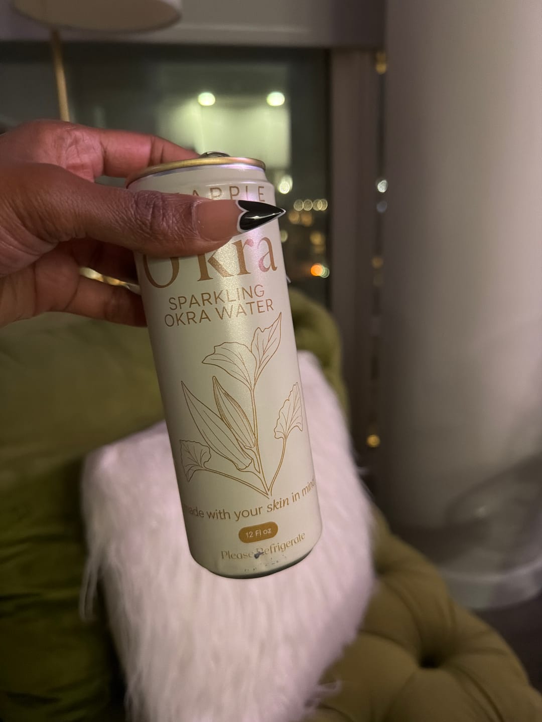 Customer photo review of O’kra – Sparkling Okra Water (Pineapple) | Hydration & Skin Health