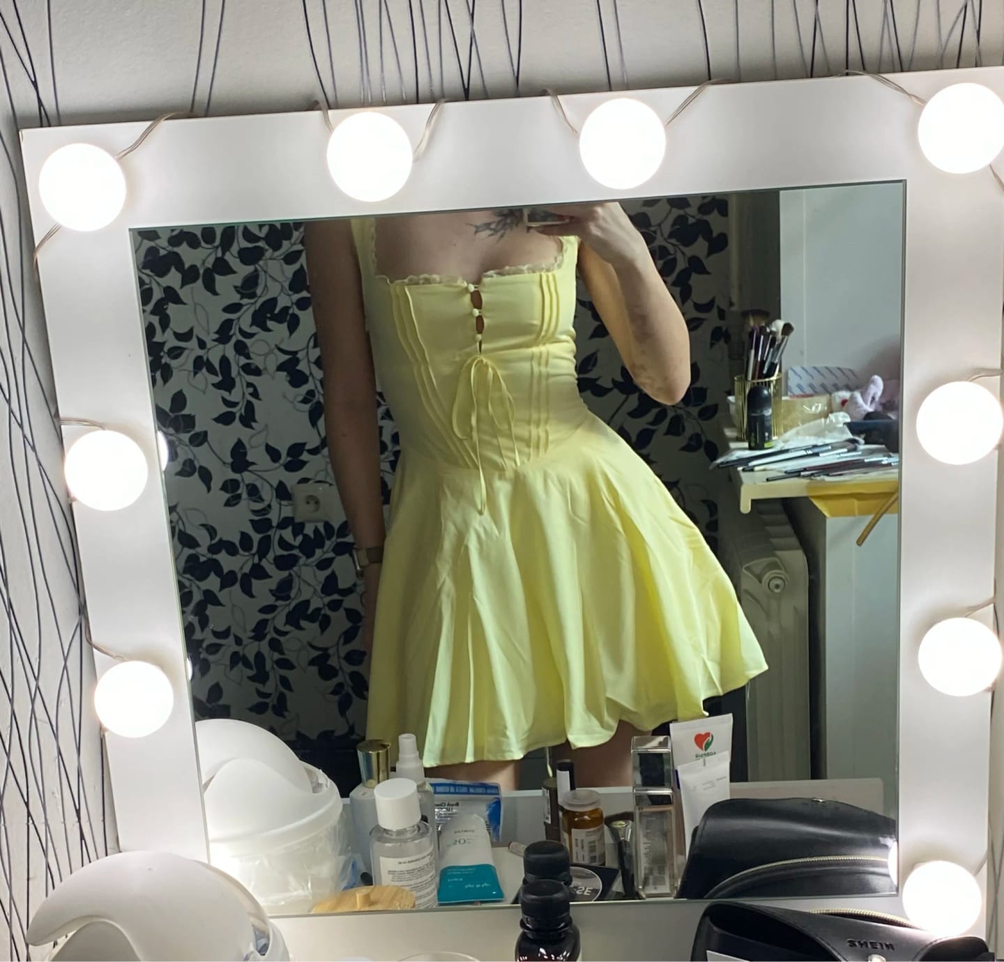 Customer photo review of Jolie Flowy Lace Up Mini Dress