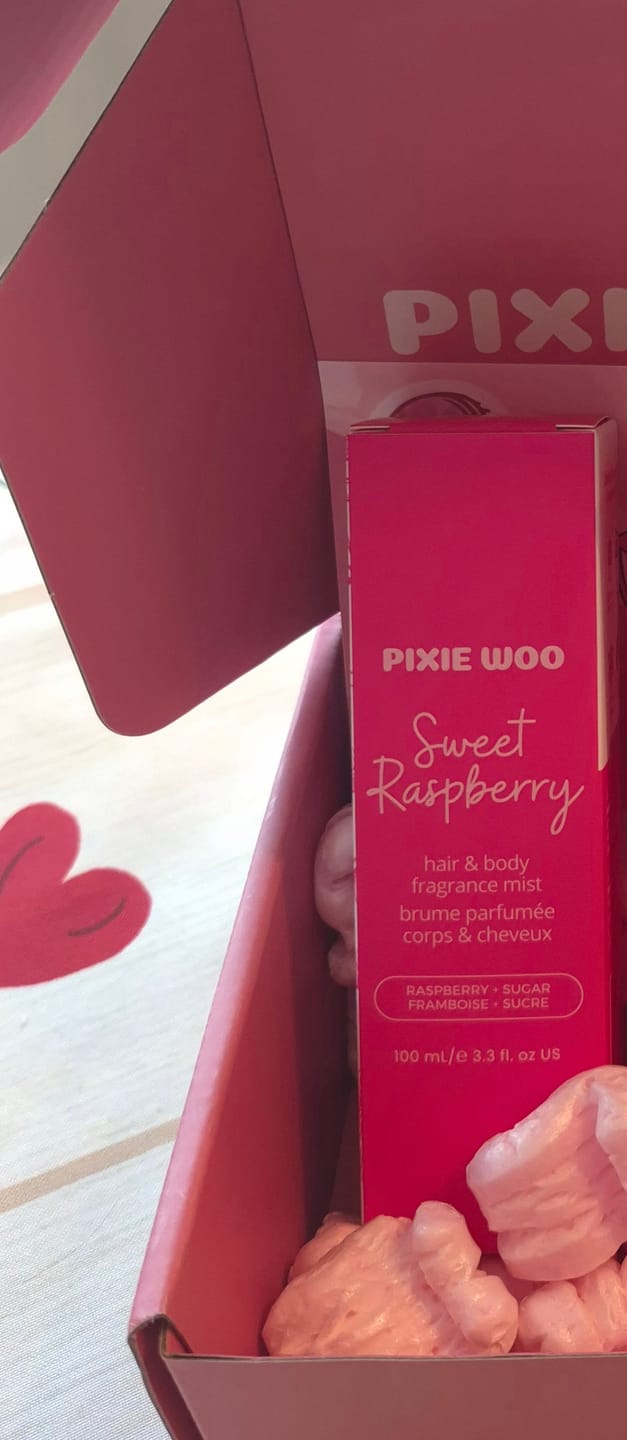 Customer photo review of Sweet Raspberry Hair & Body Mist