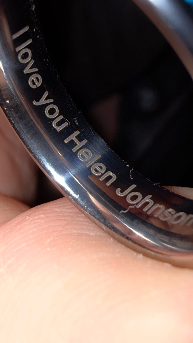 Customer photo review of Engrave Your Ring