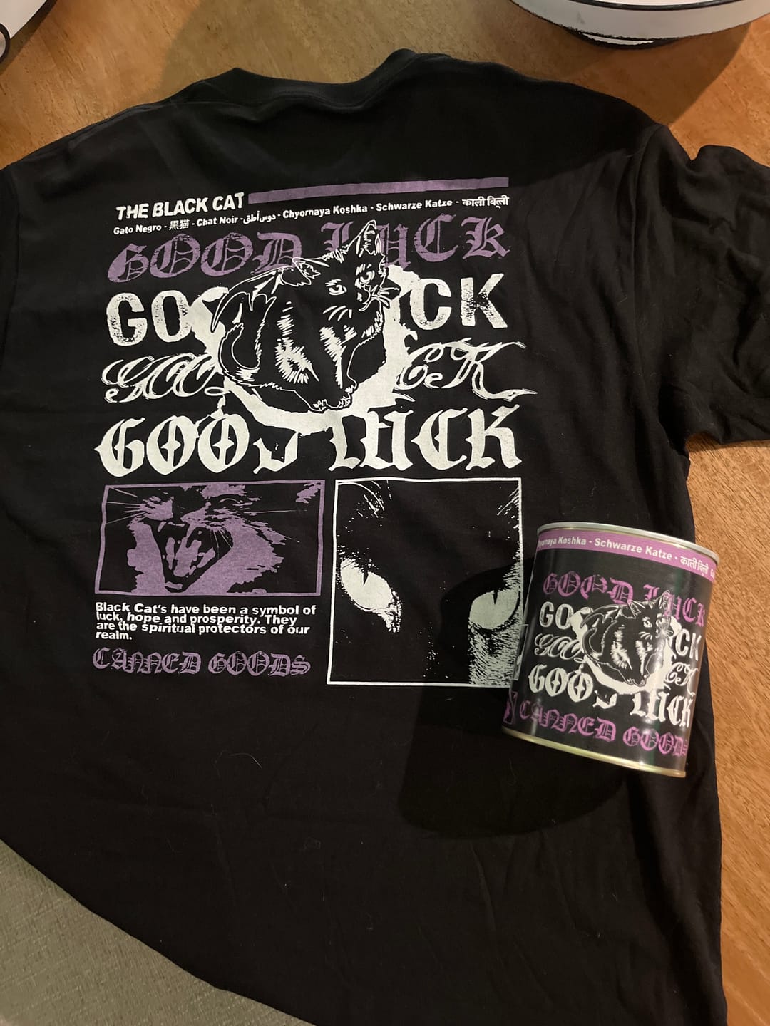 Customer photo review of Black Cat Good Luck Tee