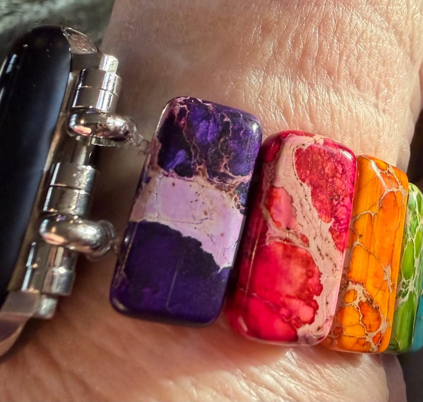 Customer photo review of Chakra Harmony Stretch Apple Watch Strap