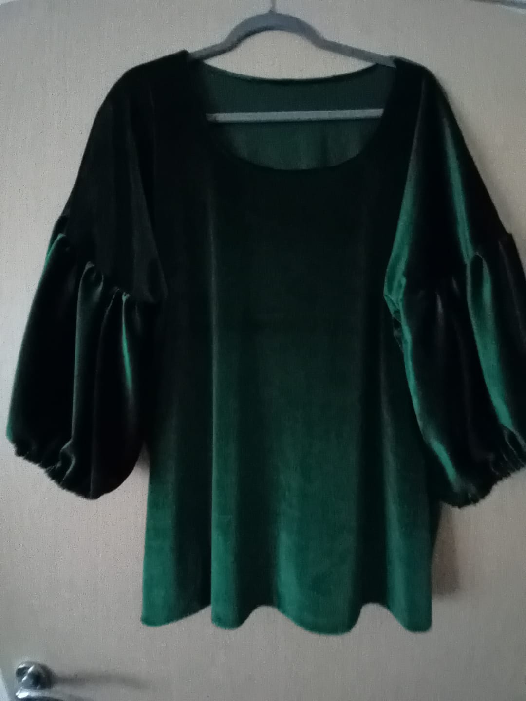 Customer photo review of Plain Stretch Velvet Fabric