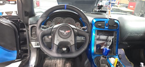 Customer photo review of [Customizable] 2005 C6 Chevy Corvette Carbon fiber LED Steering Wheel
