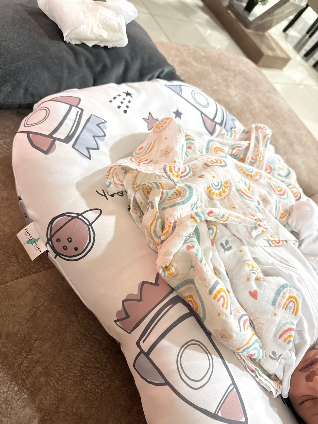 Customer photo review of Organic Duck-Down Feather Infant Lounger | Co-Sleeping, Lounging, Play-Time