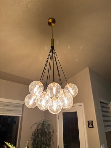 Customer photo review of Contemporary Cluster Seeded Glass Globe Bubble Chandelier
