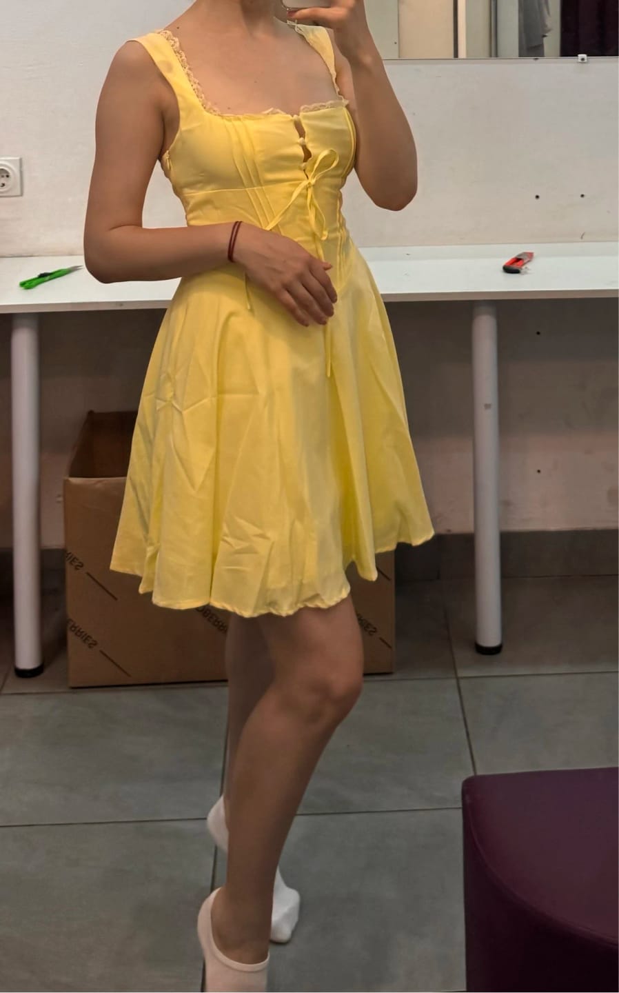 Customer photo review of Jolie Flowy Lace Up Mini Dress