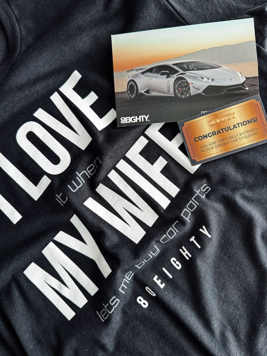 Customer photo review of 80Eighty® Love My Wife Shirt