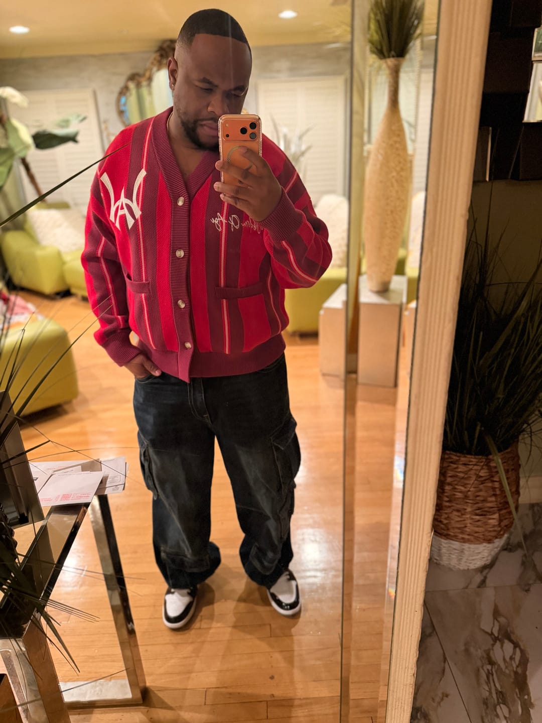 Customer photo review of City Cardigan - Red Velvet