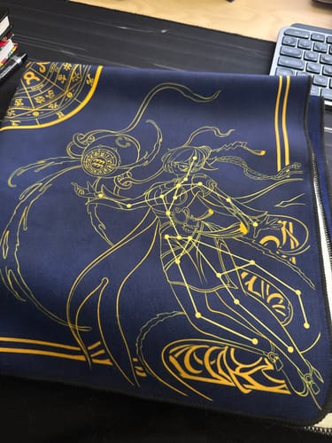 Customer photo review of Dragons Constellation 2-Player Cloth Playmat