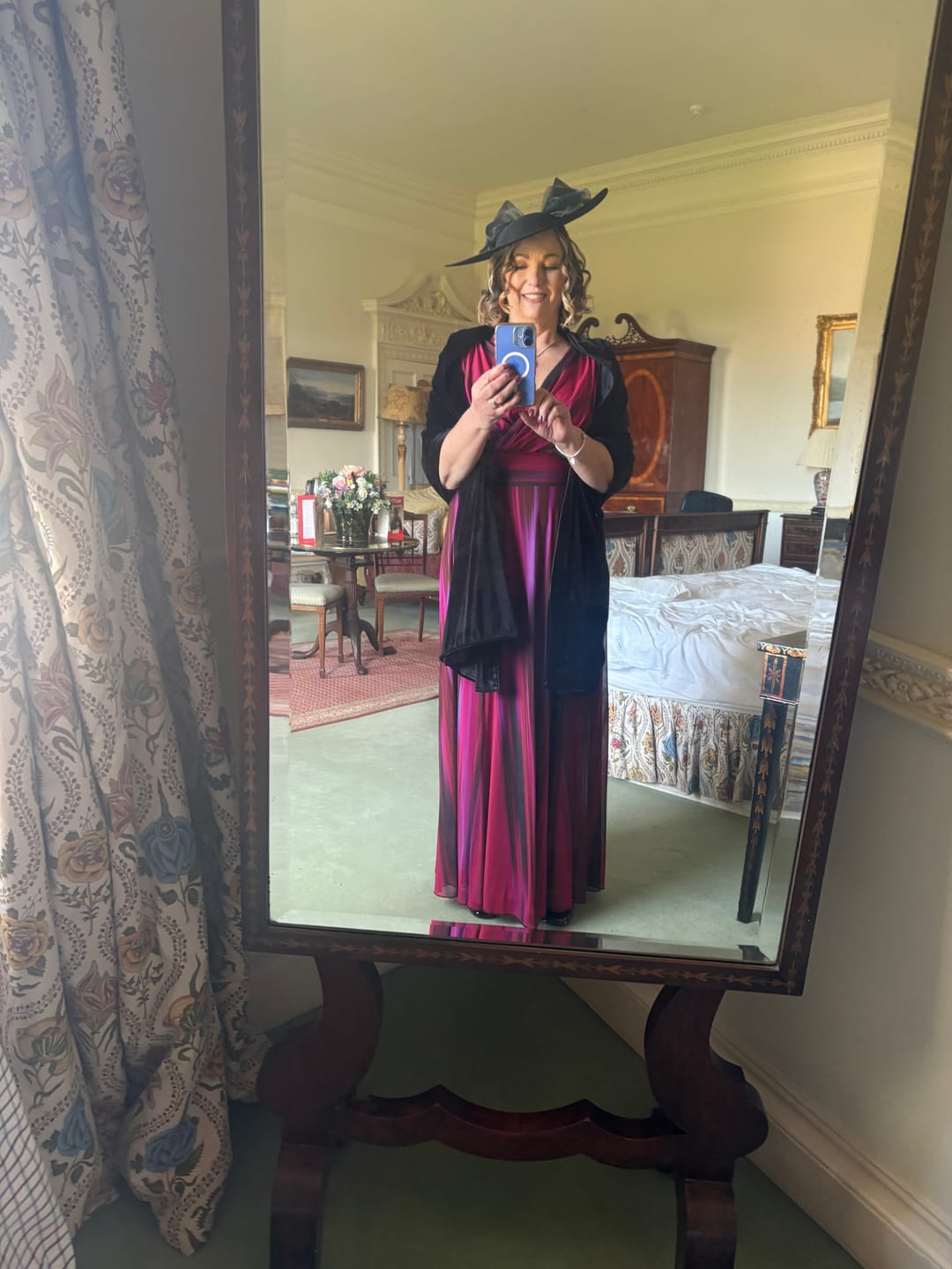 Customer photo review of Verity Wine Ikat Print Maxi Gown