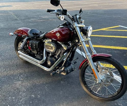 Customer photo review of Harley Dyna Expandable Battery Bag - DBB03WC (Buffalo & Waxed Canvas)