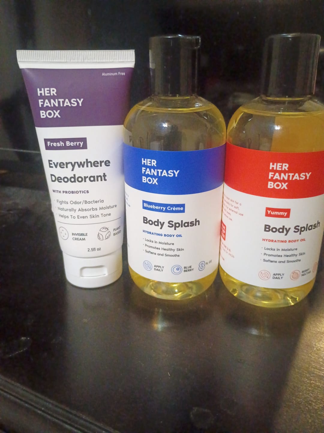 Customer photo review of Fruity Skin Body Oil Bundle