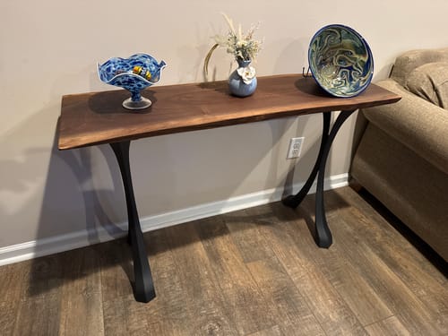 Customer photo review of Console Table Legs 209 Xeni 28.3" H Handmade Design for Woodworking