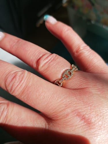 Customer photo review of Pave Flow Deluxe Ring 14K Vergoldet