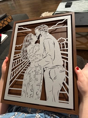 Customer photo review of Wedding Anniversary Metal Portrait