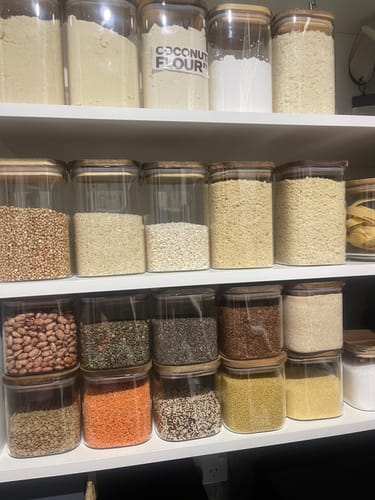 Customer photo review of Square Acacia Lid Glass Jars – 5 Sizes