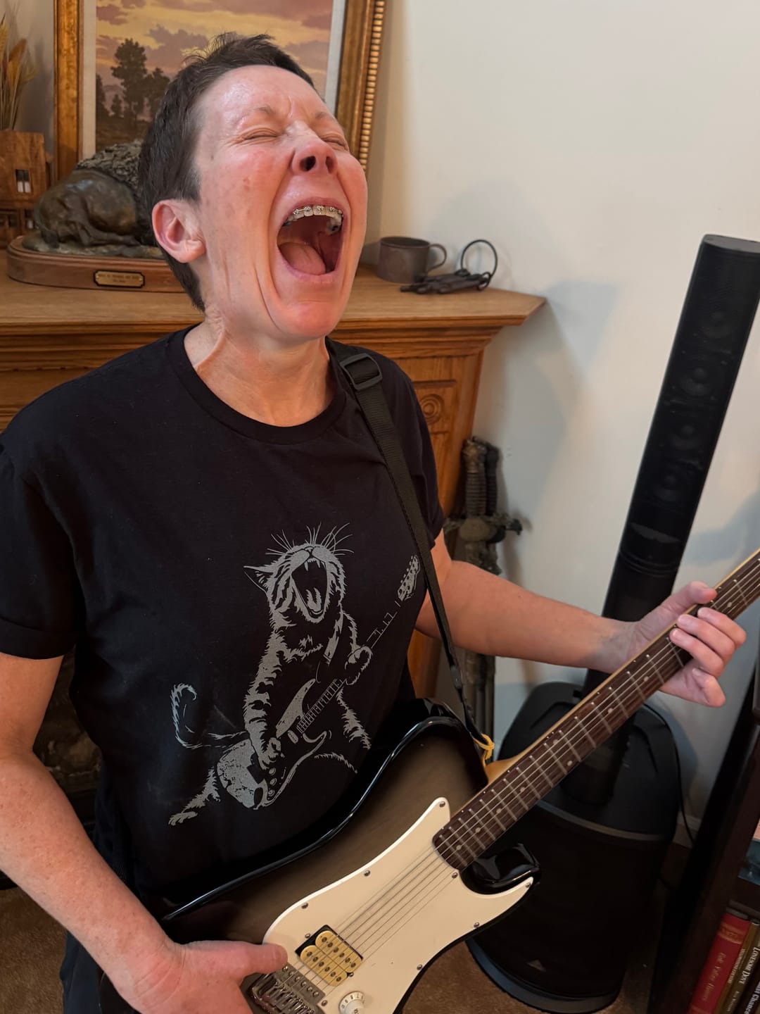 Customer photo review of Rock Kitty T-Shirt