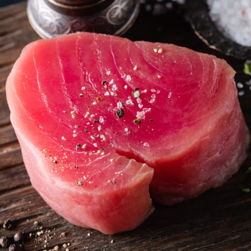 Customer photo review of Yellowfin Tuna Loin Steaks (High Grade Frozen)