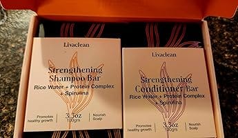 Customer photo review of Rice Water Shampoo & Conditioner Bars w/Spirulina, Matcha, Hyaluronic Acid, & Coconut Oil
