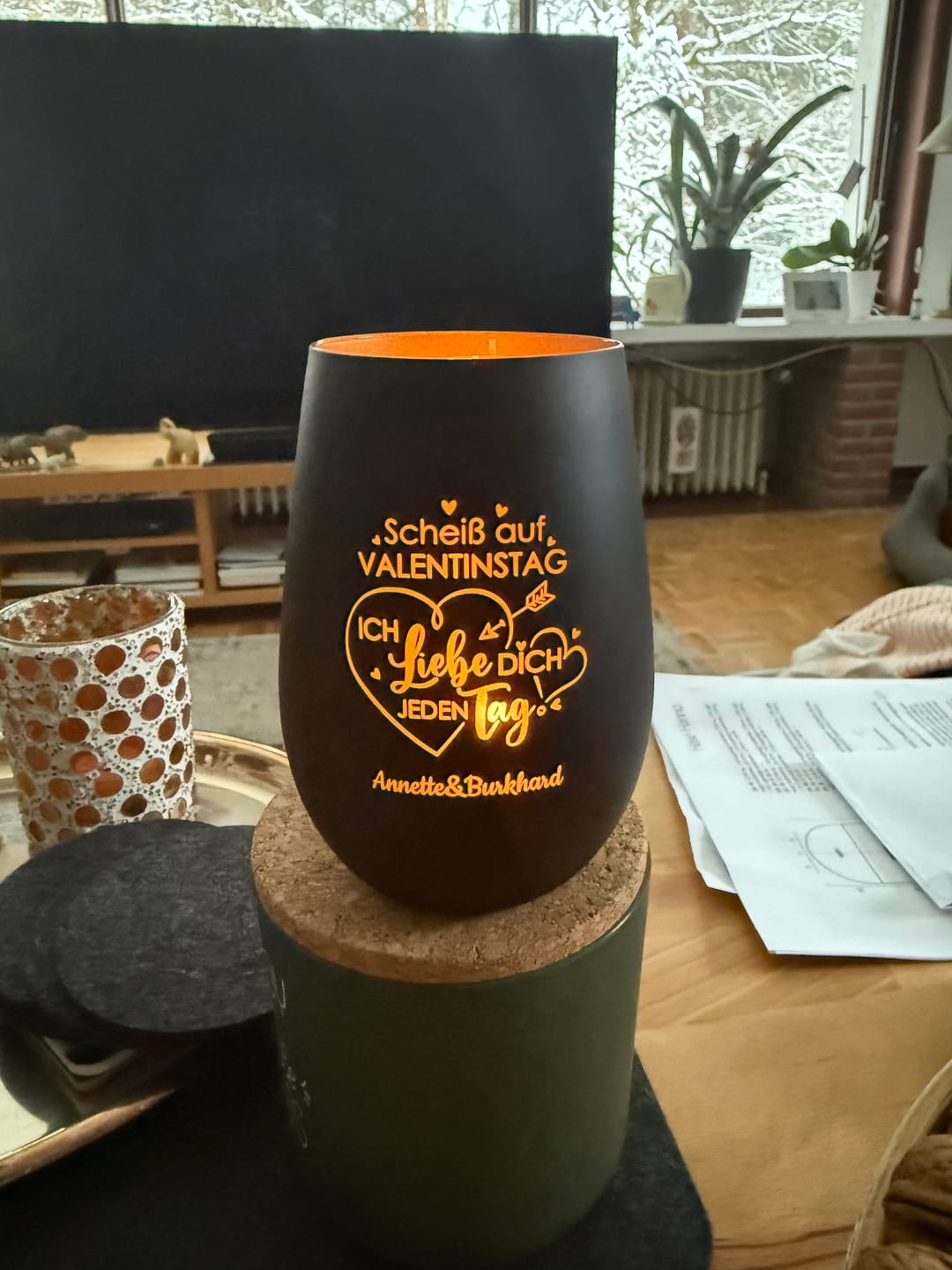 Customer photo review of Jeden Tag - Personalisiertes Windlicht