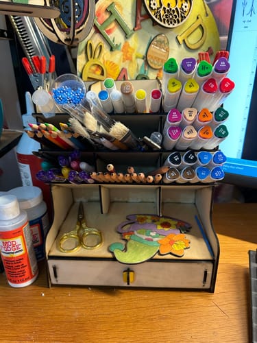 Customer photo review of Desktop drawers organizer laser cut svg file