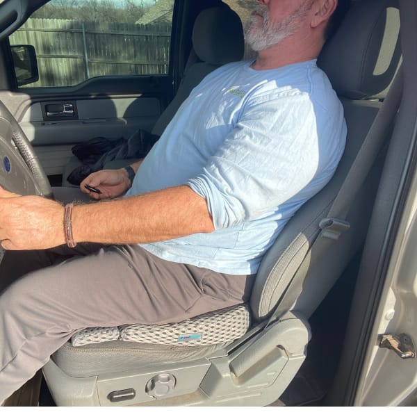 Customer photo review of ComfiLumba Car and Truck Seat Cushion - Wedge Shaped High Density Memory Foam